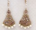 Light weight Bollywood Trendy Mirror Earrings with Pearl Sahare/Kaan Chain/Mirror Chandbali/Indian /Statement Earrings/bridal/Indian Wedding 