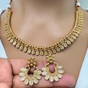 Antique Gold Necklace/South Indian Jewelry/Temple Jewelry/Guttapusalu Necklace/Wedding necklace/Bridal necklace/Indian Necklace
