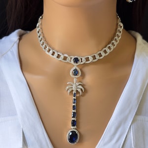 Kareena Kapoor inspired CZ Diamond necklace/CZ Stones Necklace Set/Elegant/Unique Jewelry/Indian/Pakistani/Bollywood/Indian Wedding/Bridal