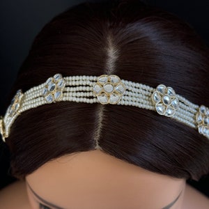 Elegant Kundan Matha Patti, Traditional Indian Bridal Headpiece, Luxurious Wedding Jewelry, Perfect Gift for Brides 9.5 inches
