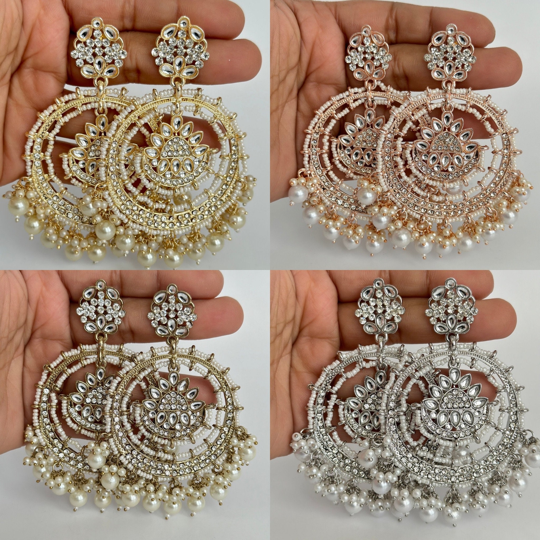 Pure silver bugadi earrings by macsjewelry. Bugadi or koppu is worn on  upper helix pierci… | Gold bridal jewellery sets, Gold earrings wedding,  Gold jewelry outfits