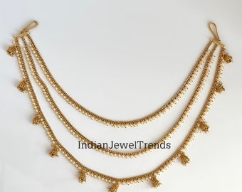 Antique Gold Pearl Belly Chain/Bridal Belly chain/Vaddanam/Kamarpatta/South Indian Jewelry/tagdi/Indian waist belt/jewelry belt/Kamarbandh