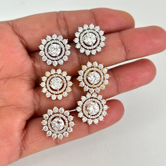 Buy Dainty CZ American Diamond Stud Earrings victorian Earrings