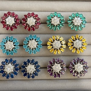 American Diamond Stud earrings/Indian Jewelry/Pakistani Jewelry/Bollywood Jewelry/CZ earrings/AD earrings/Statement earrings/Gift for her