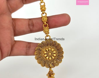 Gold Maang tikka/Kundan Tikka/Indian forhead Jewelry/Indian Wedding Jewelry/Pakistani Jewelry/Jhoomer/Matha patti/Tikka