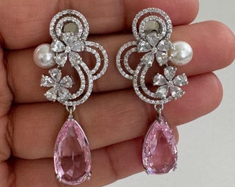 American Diamond Earrings/indian Jewelry/pakistani Jewelry