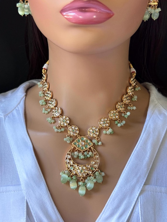 Premium Quality Gold Plated Silver Foiled Kundan Necklace traditional ethnic kundan Jewelry multi Color Kundan Choker indian Bridal wedding Etsy Canada