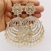 Bollywood Stone Kundan Earrings/Indian Earrings/pearl Earring/Pakistani Earrings/Statement Earrings/Long chandelier/bridal/Indian wedding 