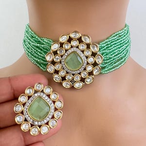 Mint Victorian Fine Kundan Necklace/Kundan Choker/Bollywood Jewelry/Indian wedding/Bridal jewelry/Indian Wedding/Pakistani/Punjabi
