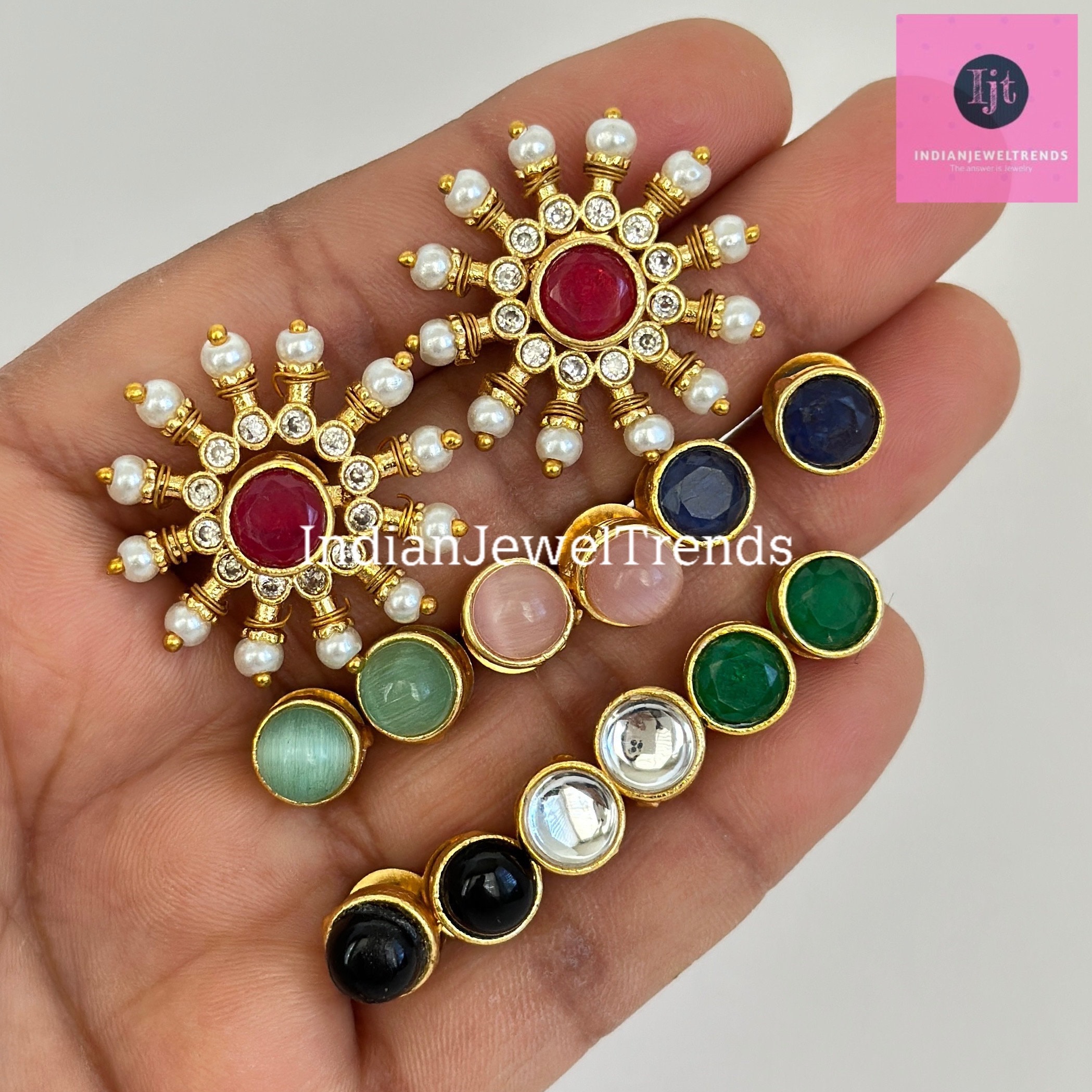 Trendy AD Earrings - SHJ1082 – Shopodela