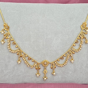 Antique Gold Pearl Belly Chain/Bridal Belly chain/Vaddanam/Kamarpatta/South Indian Jewelry/tagdi/Indian waist belt/jewelry belt/Kamarbandh