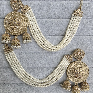 Bahubali Polki Pearl Earrings/Pearl earrings/Indian Jewelry/Pakistani/Punjabi/Indian/Statement earring/Bridal earrings/ wedding jewelry