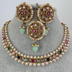 Multi Antique Polki Kundan necklace/Statement necklace/Indian Jewelry/Pakistani Jewelry/Weddings necklace/Bridal necklace/Indian necklace