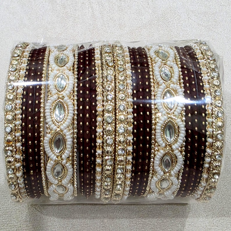 Restocked Bollywood Style Indian Fancy Bangles Set /colorful Gold Dust ...