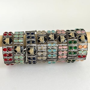 Designer Single CZ Stone openable bracelet bangle, one size fit to 2.6/2.8 Stones bangles/Indian bangles/wedding jewelry/Sabyasachi