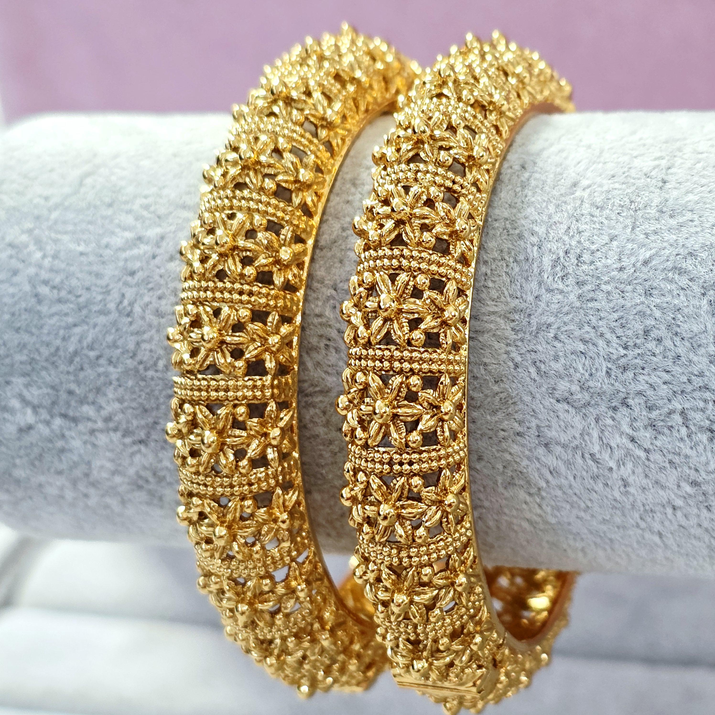 Antique Gold Openable Bangles 2pc/indian Wedding/pakistani Jewelry