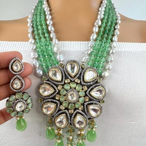 Mint Premium Quality Victorian uncut Polki Kundan Necklace/Statement Long/Long Mala/Semi Precious/Rani Haar/Indian wedding/Bridal Collection