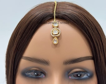 Danity Maang tikka/ Kundan Tikka/ Indian Jewelry/ Indian Wedding Jewelry/ Pakistani Jewelry/ Jhoomer/ Matha patti/ Indian forehead jewelry