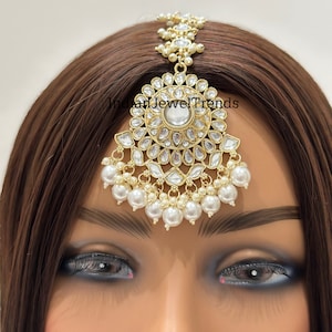 Maang tikka/ Kundan Tikka/ Indian Jewelry/ Indian Wedding Jewelry/ Pakistani Jewelry/ Jhoomer/ Matha patti/ Indian forehead jewelry