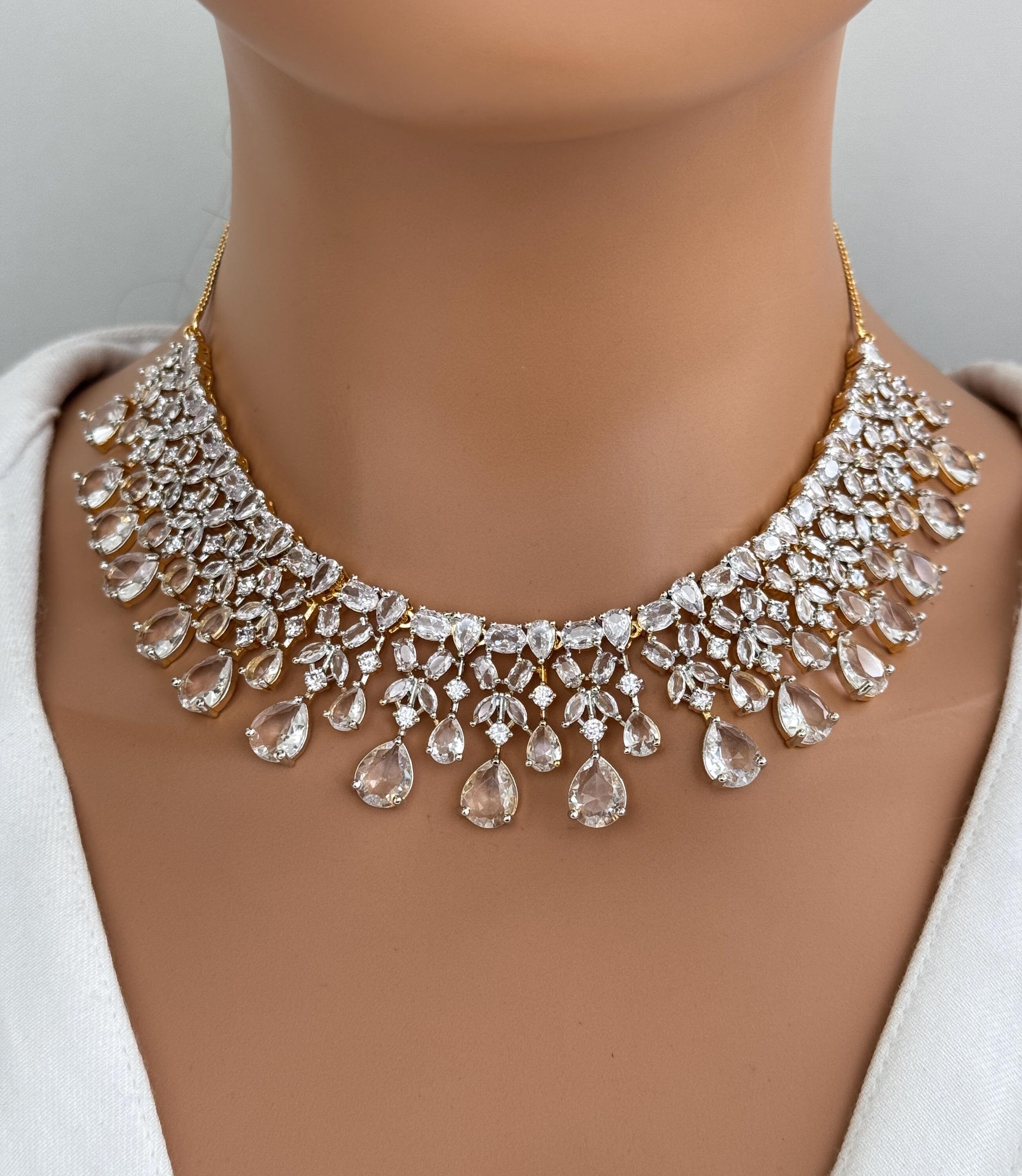 Simple Faux Diamond Choker Artificial Diamond Necklace 2025