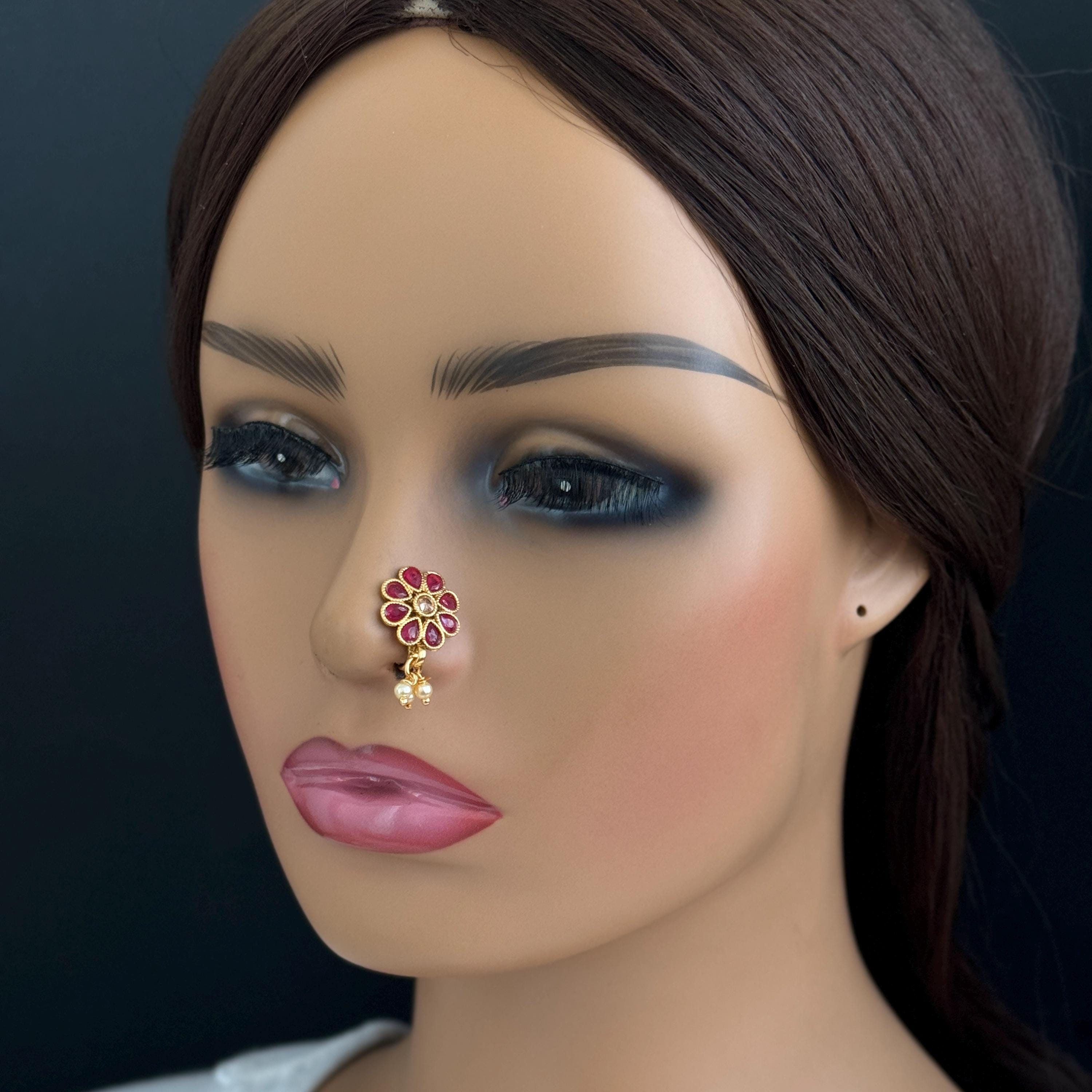 Gold Nose Ring/nath/nathani/boho Jewelry/nose Clip/ear Cuff/non ...