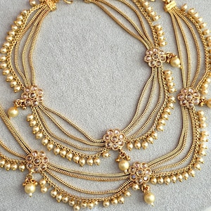 Bridal Polki Gold Plated Anklet Pair/Payal/Moti Payal/Jhanjran/Panjeb/Pajeb/Indian Traditional Anklets/Indian Jewelry/ PakistaniBridal payal