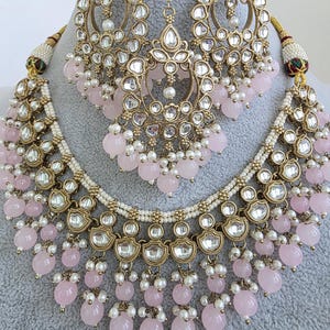 Baby Pink Kundan Necklace Set/ Kundan Choker/ Bollywood Jewelry/ Indian jewelry/ Pakistani necklace/ punjabi necklace/bridal/indian wedding
