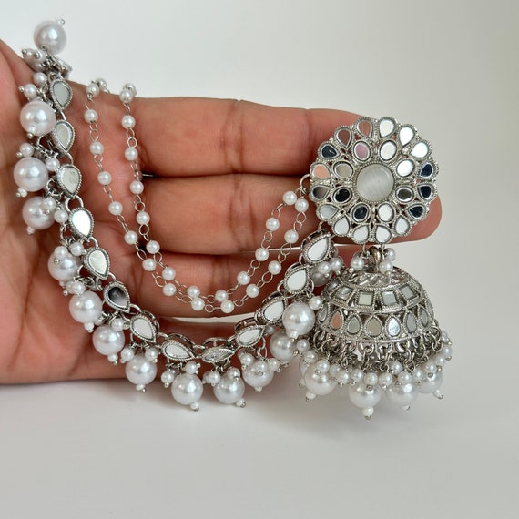 Kundan Elegant Designer Amrapali Pink Earrings - Runjhun Jewellery - 3841680