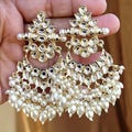Bollywood Kundan Earrings/Indian Earrings/pearl Earring/Pakistani Earrings/Statement Earrings/Long chandelier/bridal earrings/Indian wedding