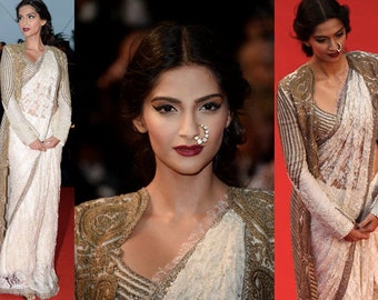 Anneau de nez Sonam Kapoor | Nath | Anneau de nez indien / Bijoux Bollywood / Bijoux de mariage indien / Bijoux de mariée indienne / Nathini / Anneau de nez en argent