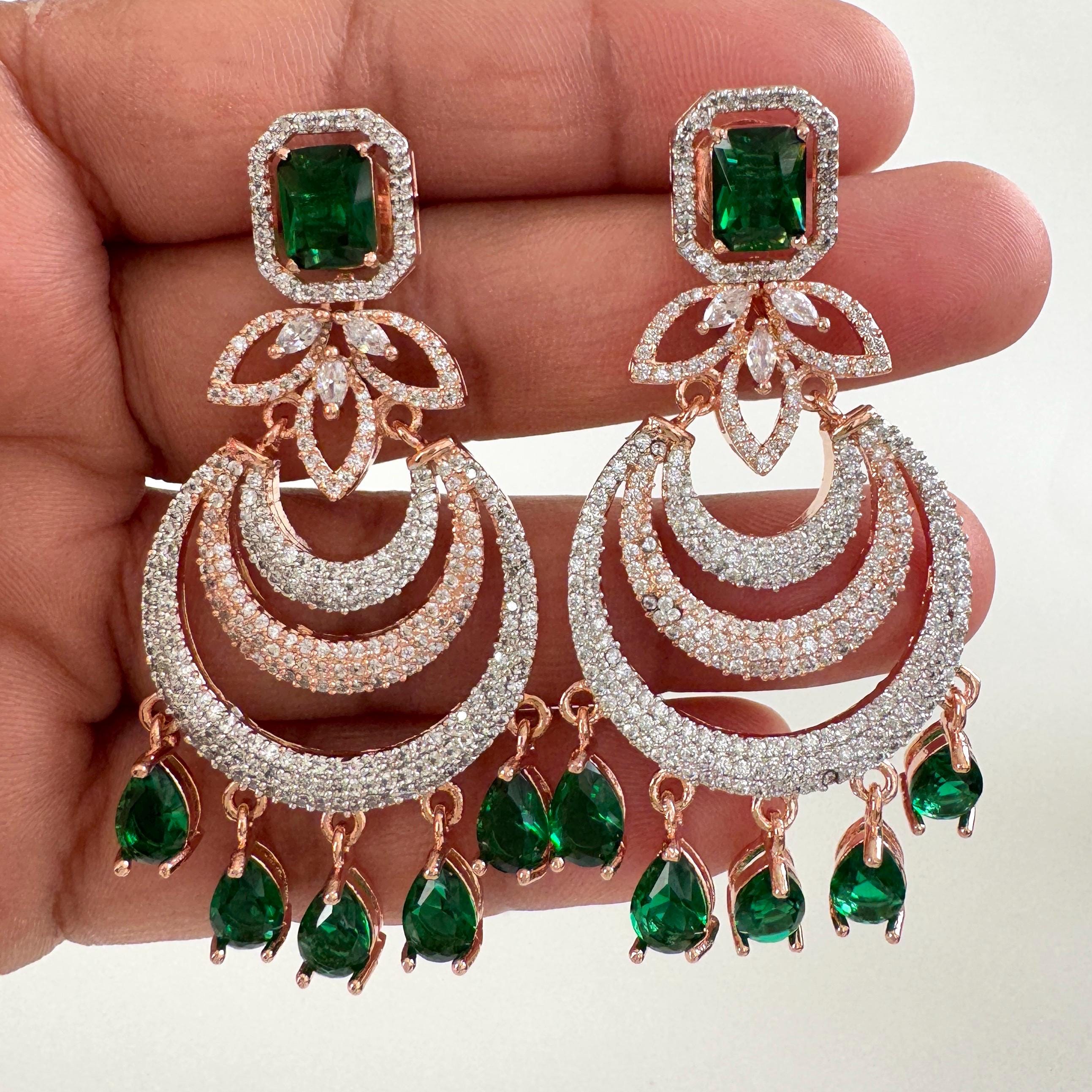 American Diamond Earrings/indian Jewelry/pakistani Jewelry
