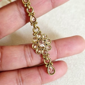 Small Dull gold Polki Maang tikka/ Kundan Tikka/ Indian Wedding Jewelry/Pakistani Jewelry/Jhoomer/Matha patti/Indian forehead jewelry