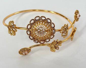 Gold Baju bandh/Antique Kundan Polki Baju Band/Indian wedding jewelry/Vanki/ polki Ananta/ Angada/ Armlet/ Indian Jewelry