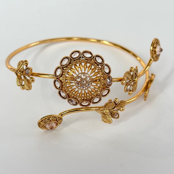 Gold Baju bandh/Antique Kundan Polki Baju Band/Indian wedding jewelry/Vanki/ polki Ananta/ Angada/ Armlet/ Indian Jewelry