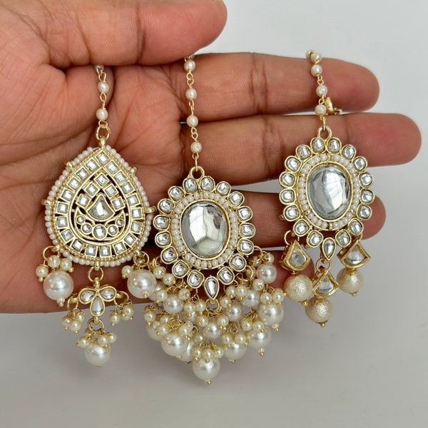 Maang tikka/tikka/Kundan Tikka/Indian Jewelry/Bridesmaid tikka/Jewelry/Pakistani Jewelry/jhoomer/Matha patti/Indian forehead jewelry