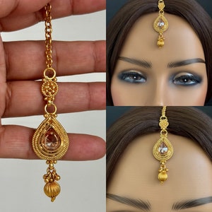Small Polki Maang tikka/ Kundan Tikka/ Indian Jewelry/ Indian Wedding Jewelry/Pakistani Jewelry/Jhoomer/Matha patti/Indian forehead jewelry