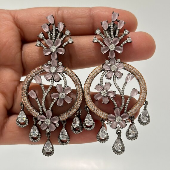 CZ Diamond Earrings Indian CZ Earrings American Diamond Earrings