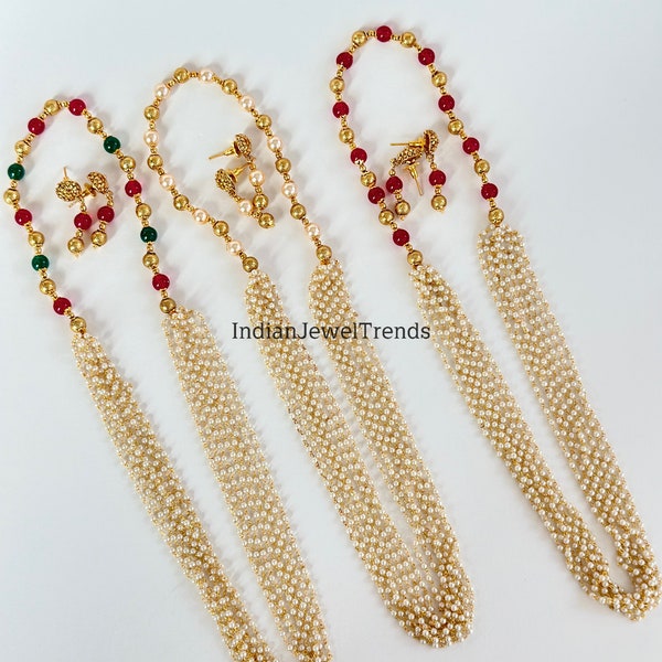 Antique Long gold plated mala Necklace/Indian Long Necklace/Pakistani Jewelry/Necklace Mala/Indian/Punjabi Jewelry/Indian Wedding/Rani Haar