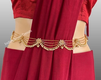 Vintage 80s Boho Cabochon Chain Waist Hip Belt Antique Gold Adjustable OS RARE Find/vintage 80s Cabochon Belt Antique Gold Adjustable  main image 2