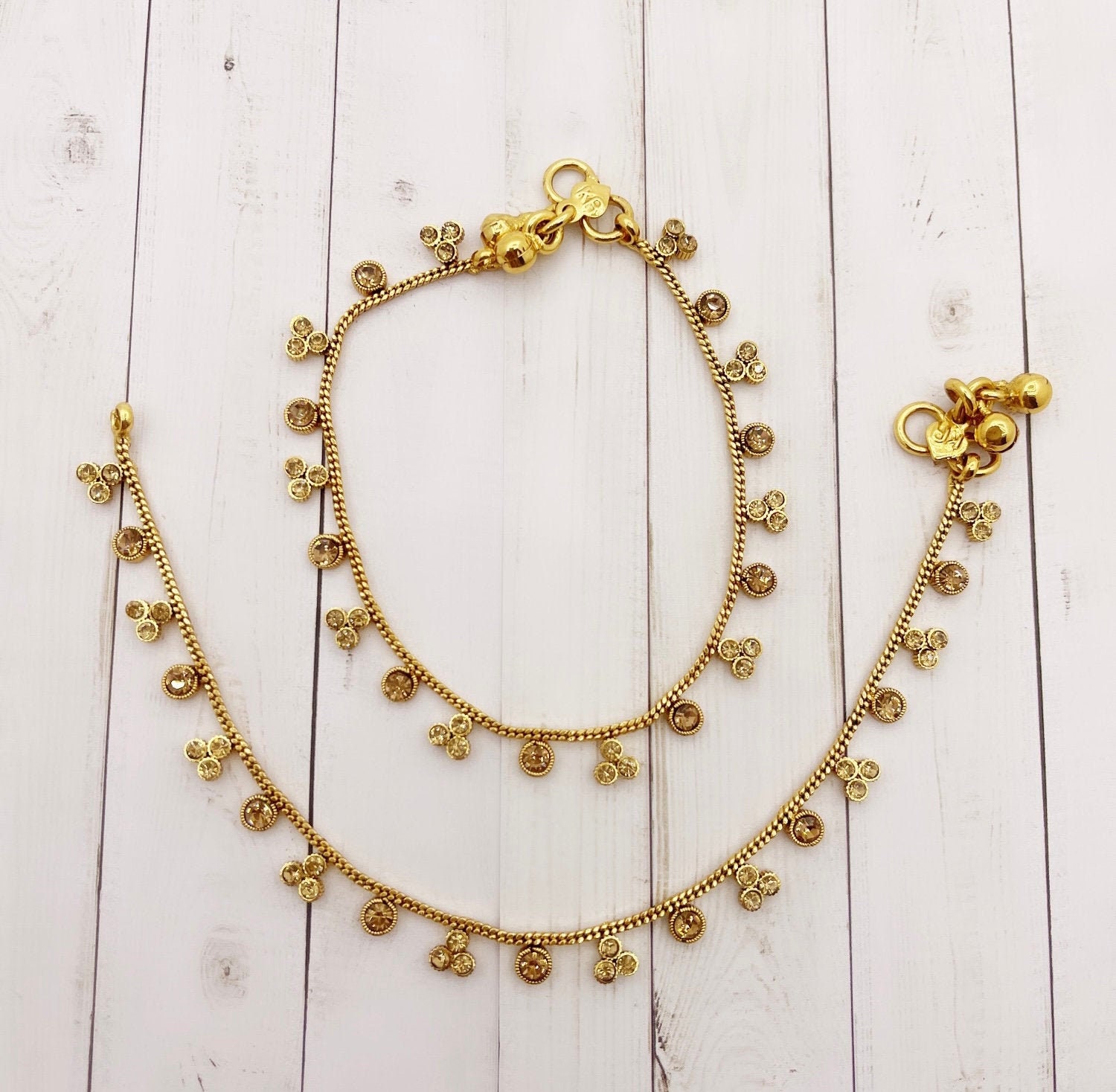 Baby/Small Girl Gold Plated Anklet Pair/Payal/Moti Etsy