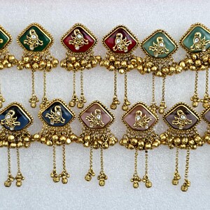 Multi Kashmiri Gungroo Earrings, Gold-plated Dangler Earrings/Inlay Work /Ethnic Gungroo earrings/Trendy Statement earrings