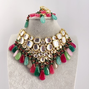 Kundan long necklace/Indian jewelry/Kundan rani haar/Mala necklace set/Indian Wedding/Bridal Necklace/Punjabi Jewelry/Pakistani Jewelry