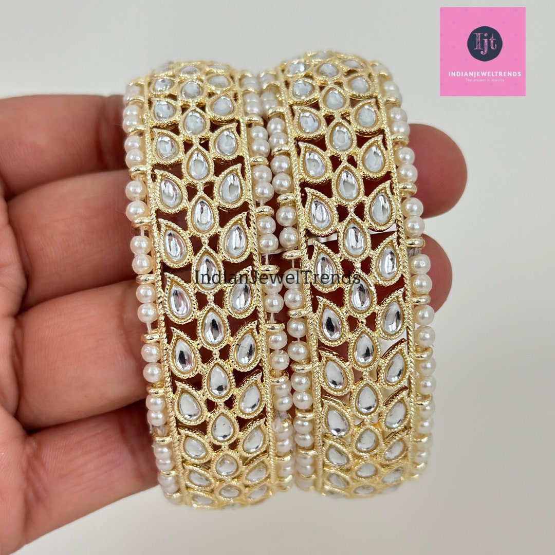 Bhargavi Blush Kundan Pearl Danglers