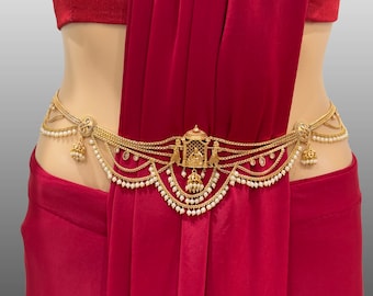 Temple Gold Saree Hip Belt/ Belly Chain/kamarpatta  display picture 1