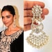 Deepika Padukone inspired Bollywood Kundan Earrings/Indian/pearl Earring/Pakistani/Statement Earrings/Long chandelier/bridal/Indian wedding 