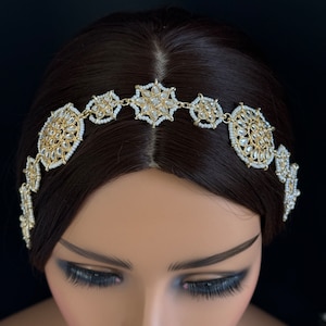 Kundan Head Band/Sheesh Phool tikka/Bridal Matha Patti/Sheesh patti/Matha phool/Kundan Indian Jewelry/Indian Bridal/Pakistani/13.2  Inches