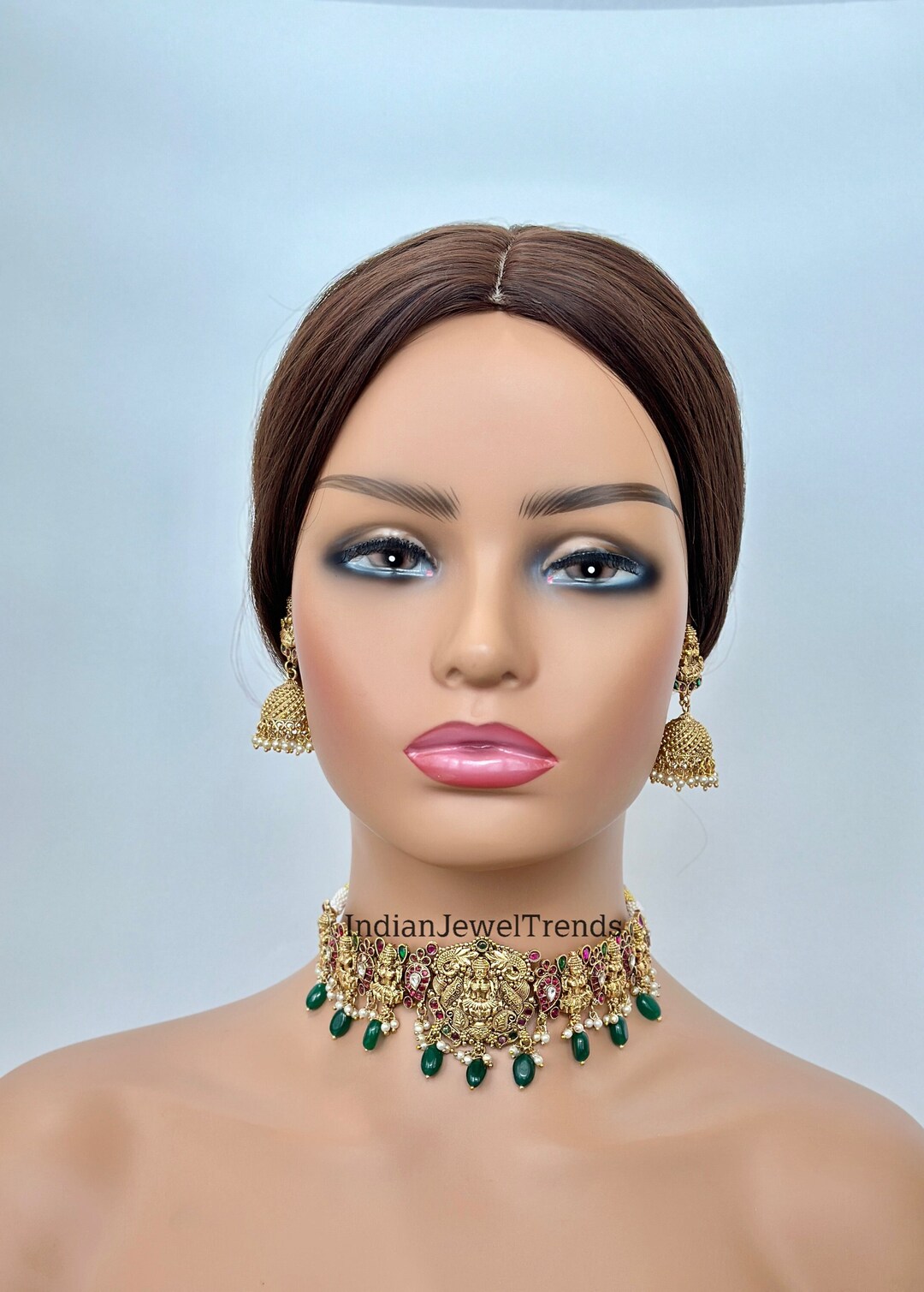 Rubygreen Antique Gold Choker, South Indian Jewelry, Temple Jewelry