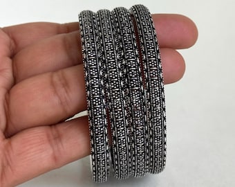 Oxidized Silver Bangles (4 Pc), Boho Tribal Indian Jewelry - Etsy