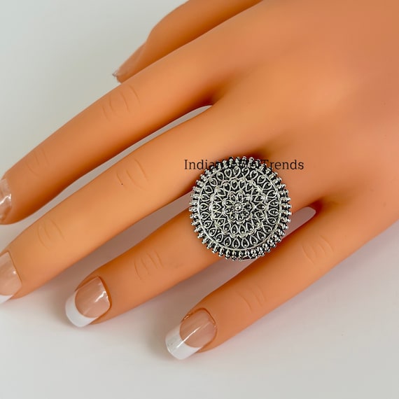 Peacock Rings Oxidized German Silver Designer Statement Ring, Bollywood  Trendy Ring, Indian Hand Jewelry, Gifts , Hand Rings - Etsy