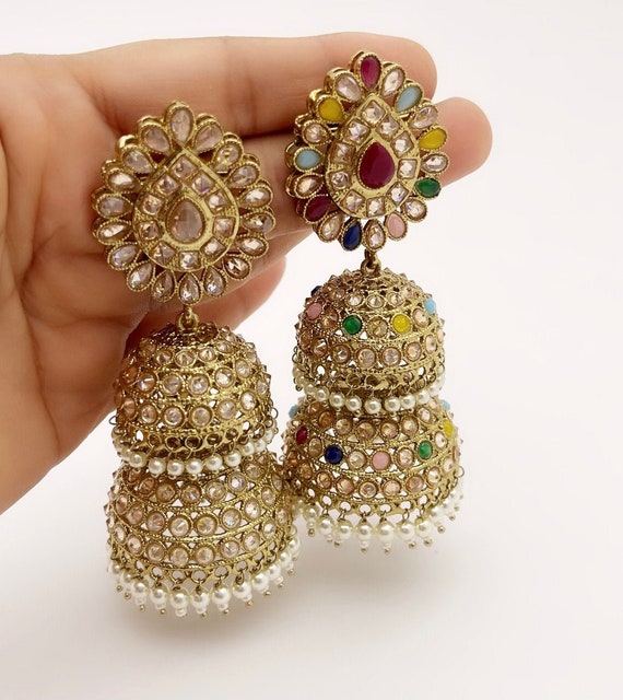 Polki jhumkas with best sale price